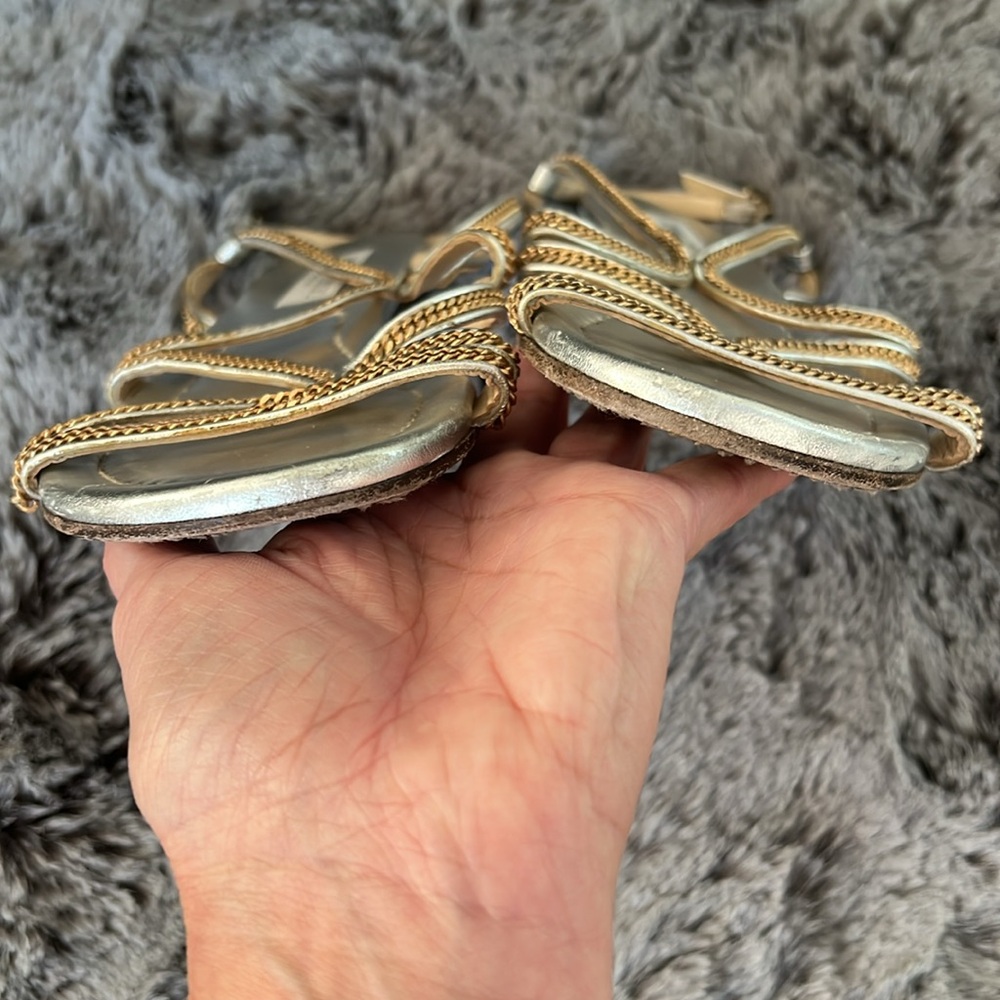 Jimmy Choo Metallic Gold Sandals - Picture 5 of 16